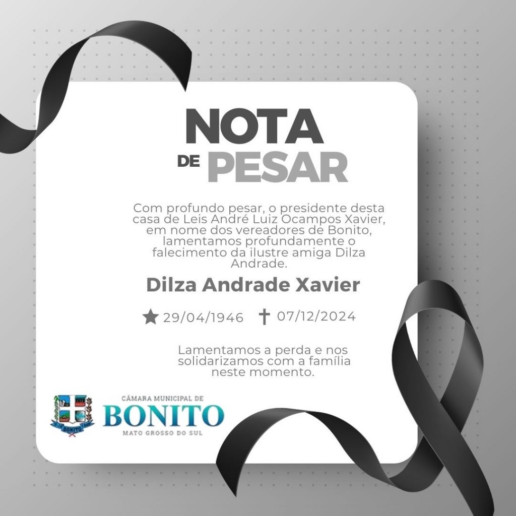 Nota de Pesar Dilza Andrade Xavier.