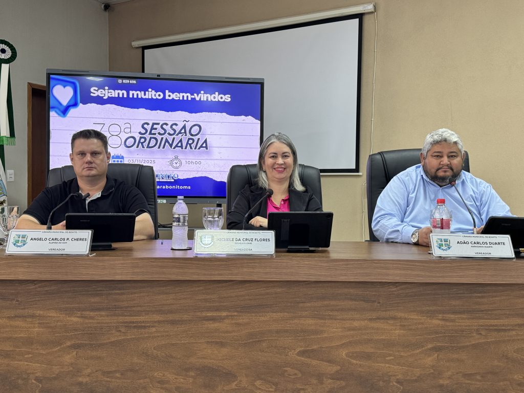 Confira o resumo da 38ª Sessão Ordinária realizada em 3 de novembro de 2025 na Câmara Municipal de Bonito