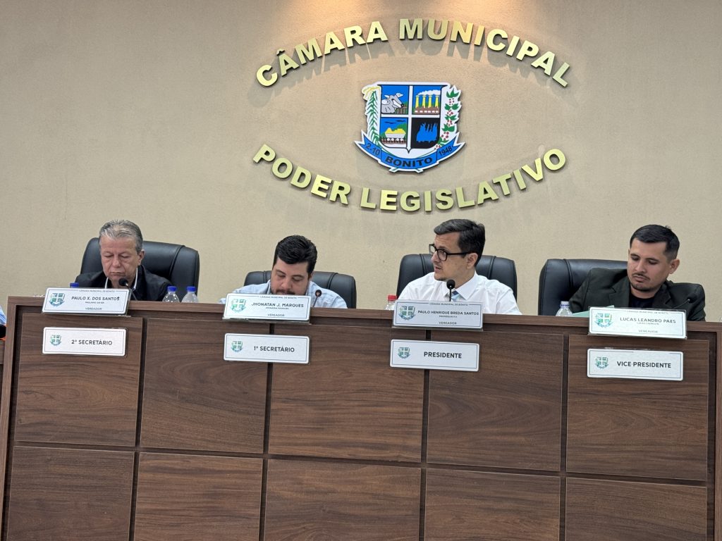 Confira o resumo da 38ª Sessão Ordinária realizada em 3 de novembro de 2025 na Câmara Municipal de Bonito