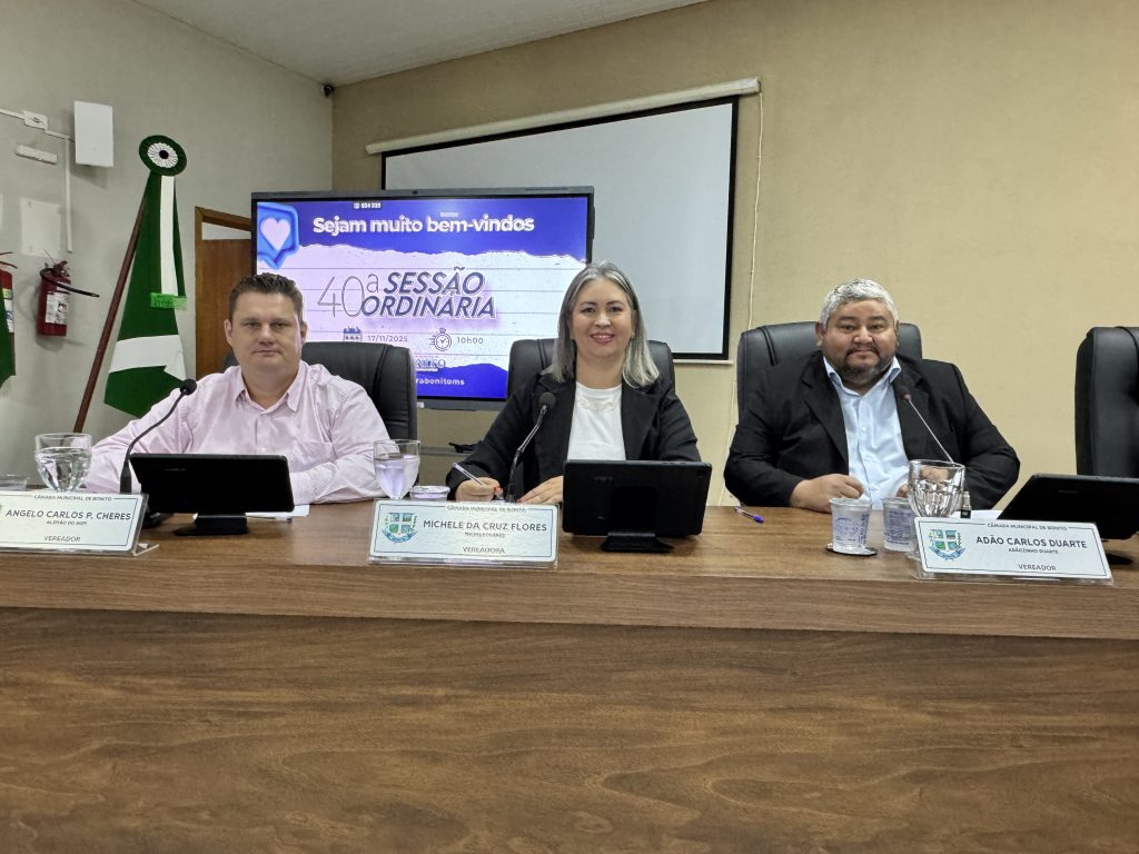 Confira o resumo da 40ª Sessão Ordinária realizada em 17 de novembro de 2025 na Câmara Municipal de Bonito.