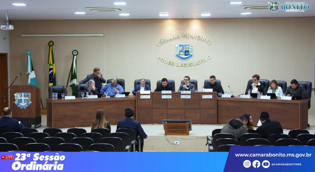 Confira o resumo da 23ª Sessão Ordinária, realizada em 6 de julho de 2026, na Câmara Municipal de Bonito.