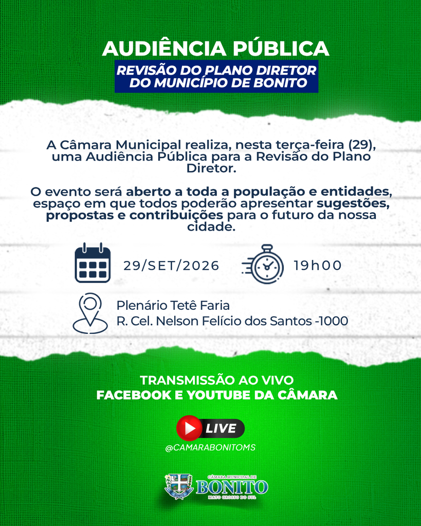 Audiência Pública da Revisão do Plano Diretor de Bonito