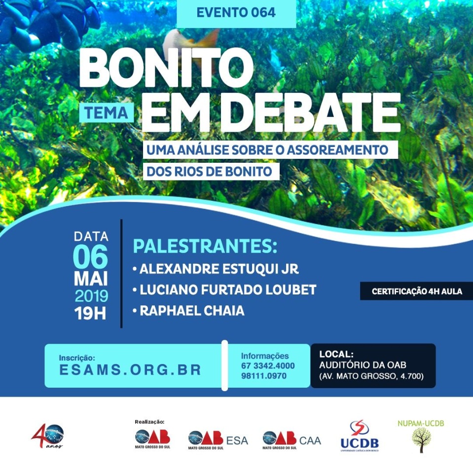 Legislativo Municipal confirma presença na palestra “Bonito em debate” que será realizada pela OAB-MS