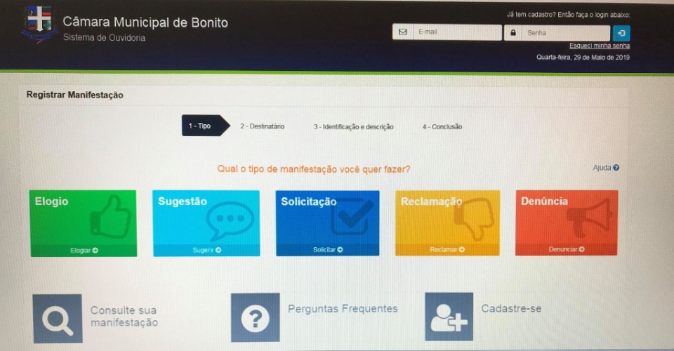 Câmara Municipal de Bonito implanta sistema de ouvidoria