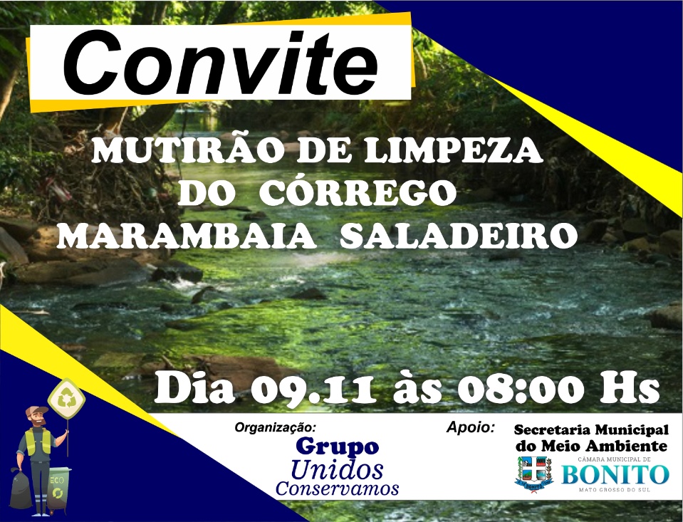 Grupo Unidos Conservamos realiza mutirão de Limpeza as Margens do Córrego Marambaia Saladeiro